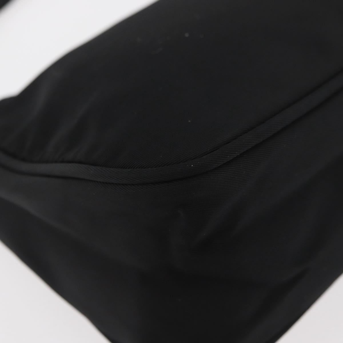 PRADA Accessory Pouch Nylon Black Silver Auth YKZ871A