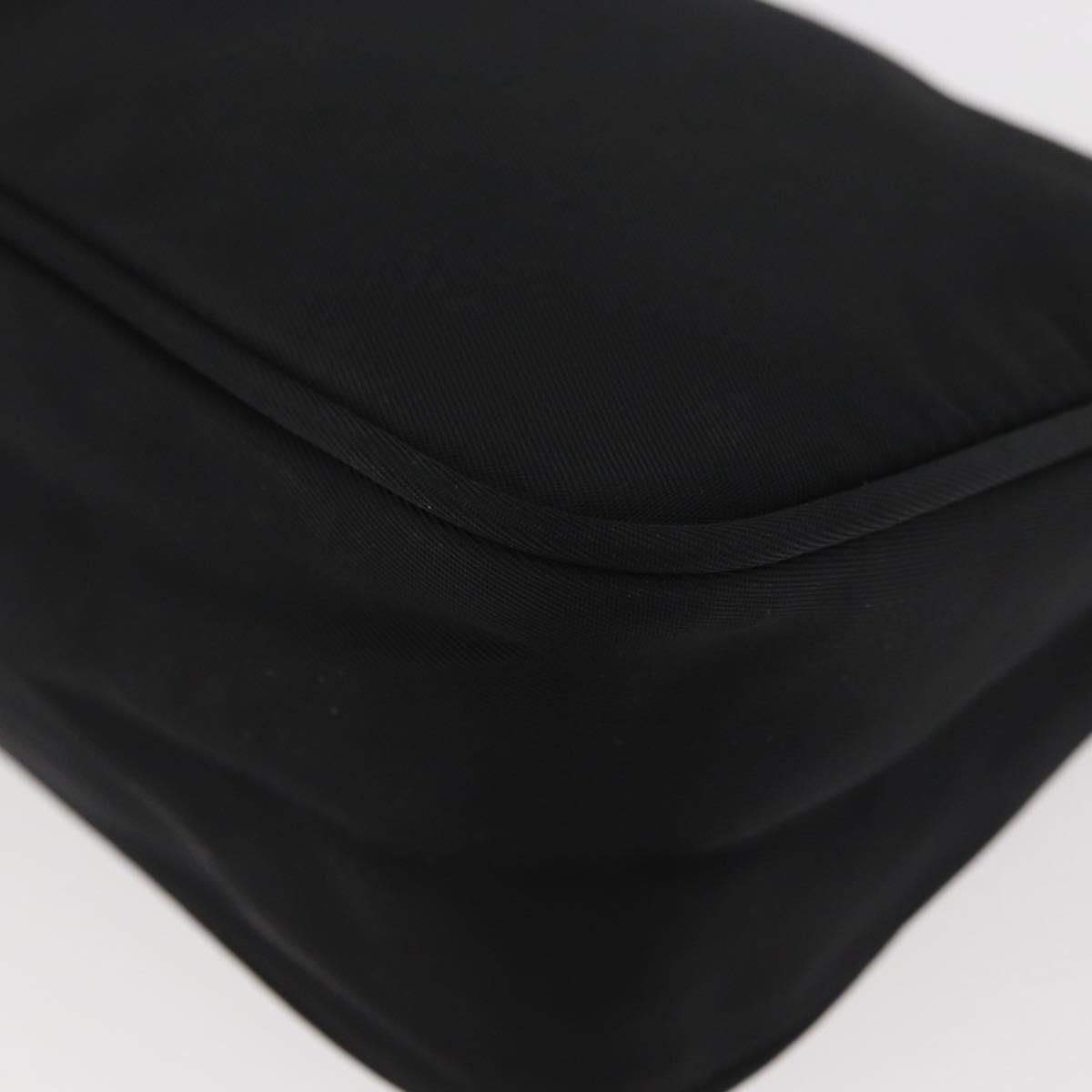 PRADA Accessory Pouch Nylon Black Silver Auth YKZ871A