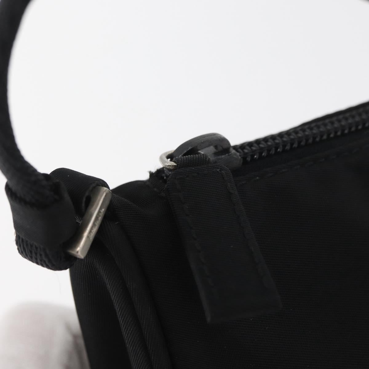 PRADA Accessory Pouch Nylon Black Silver Auth YKZ871A