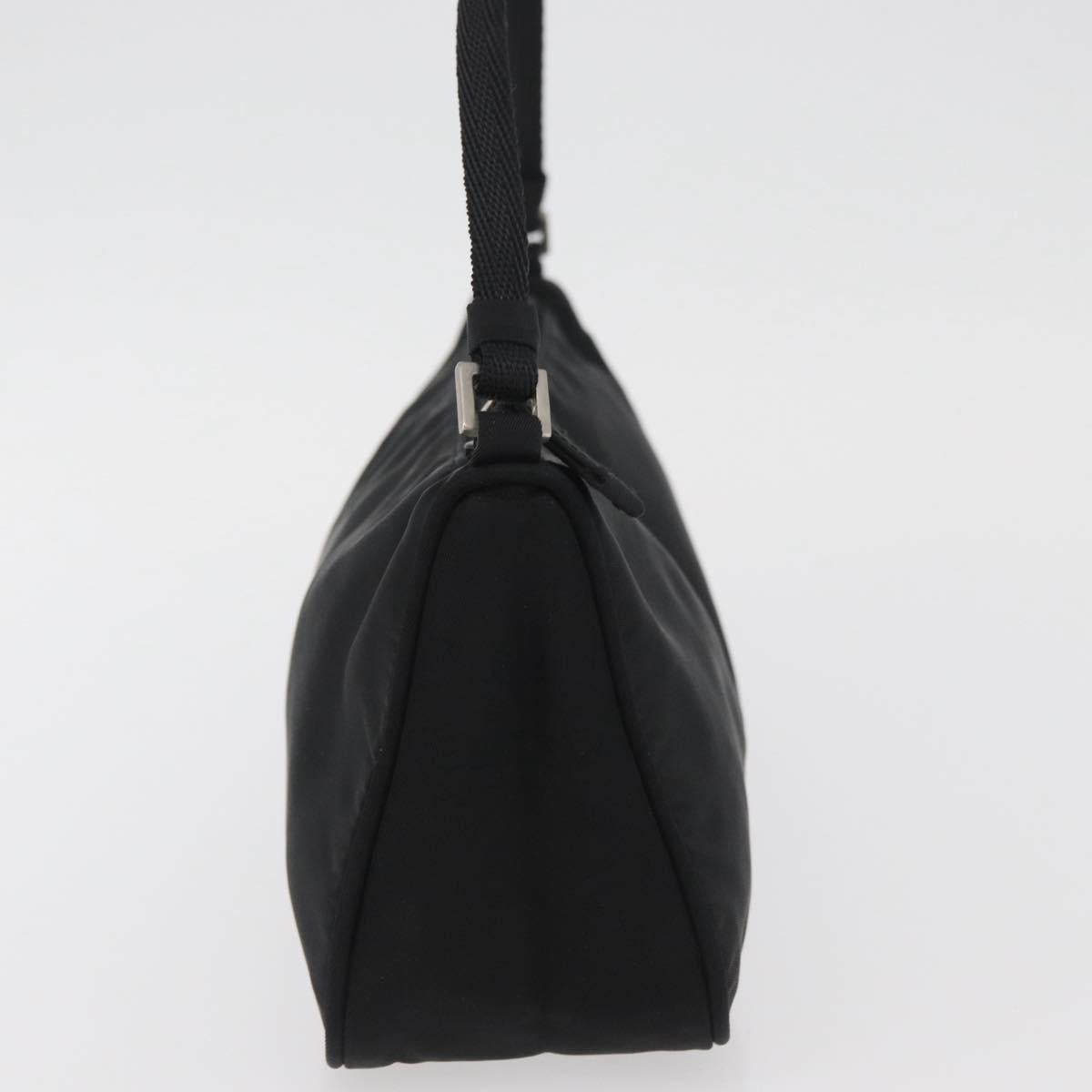 PRADA Accessory Pouch Nylon Black Silver Auth YKZ871A