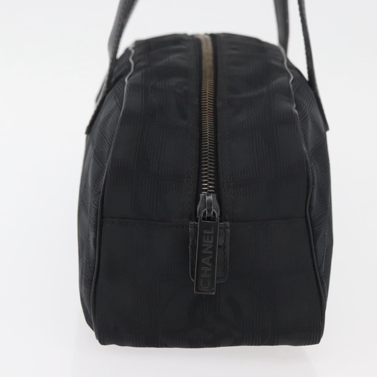 CHANEL New Travel Line Hand Bag Nylon Black CC Auth YKZ874