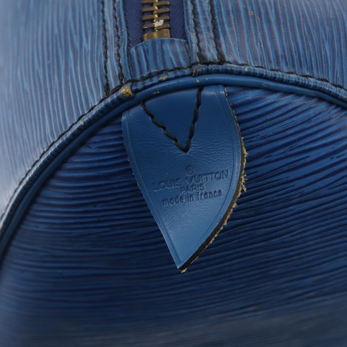 LOUIS VUITTON Epi Keepall 45 Boston Bag Blue M42975 LV Auth YKZ880A