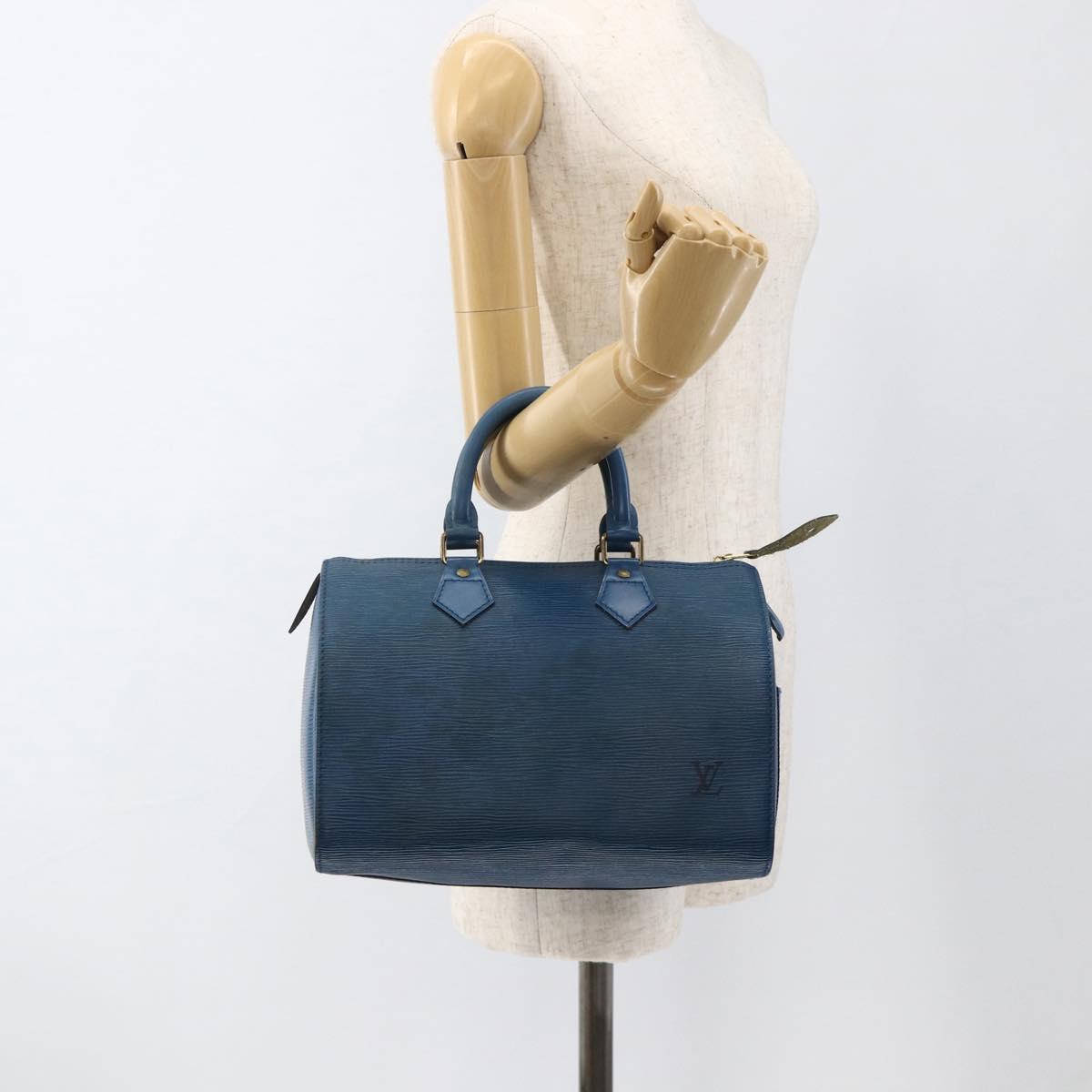 LOUIS VUITTON Epi Speedy 25 Hand Bag Toledo Blue M43015 LV Auth YKZ881A