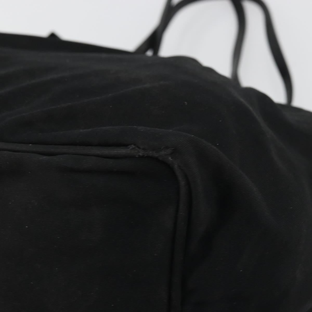 FENDI Tote Bag Nylon Black Silver Auth YKZ893