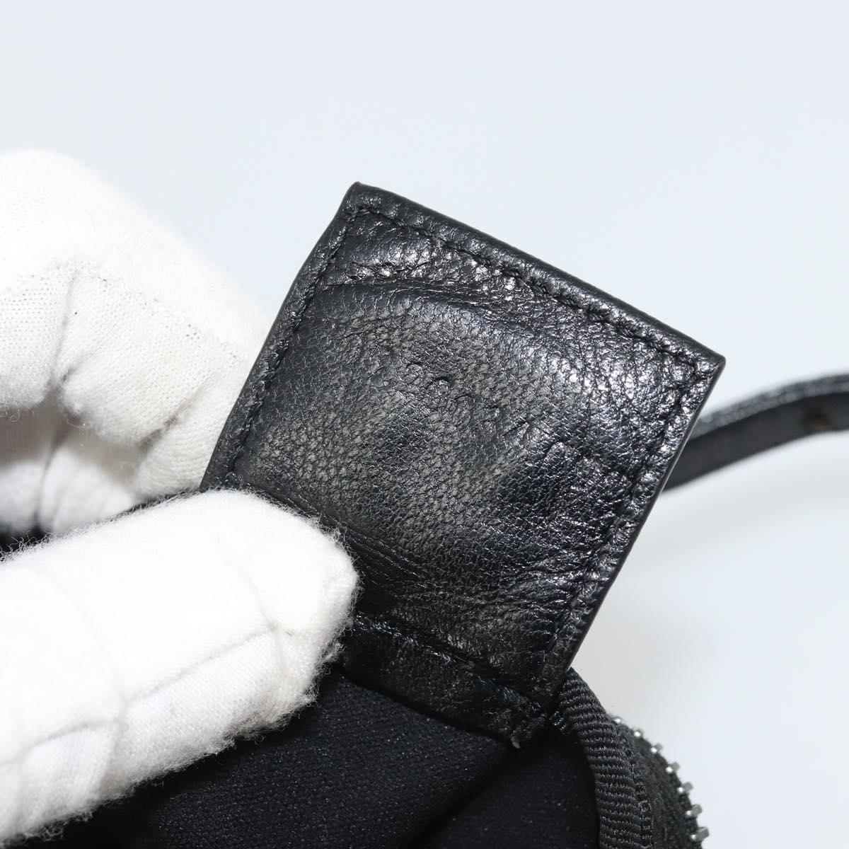 FENDI Tote Bag Nylon Black Silver Auth YKZ893