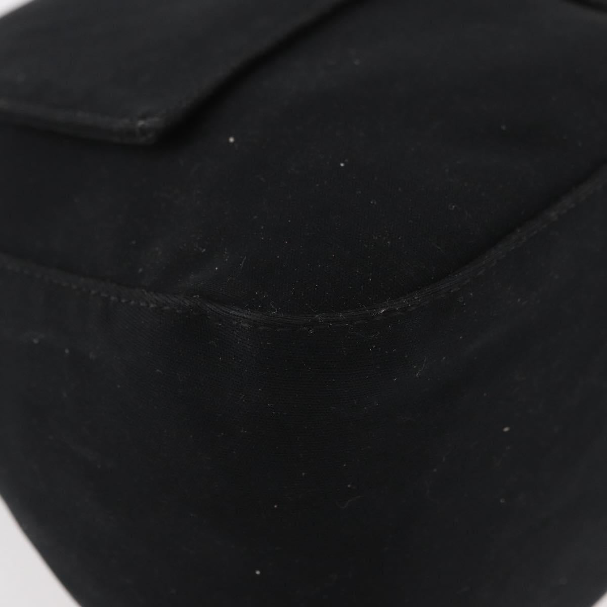 FENDI Mamma Baguette Shoulder Bag Nylon Black Silver Auth YKZ900