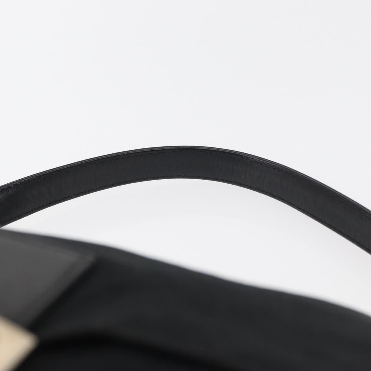 FENDI Mamma Baguette Shoulder Bag Nylon Black Silver Auth YKZ900