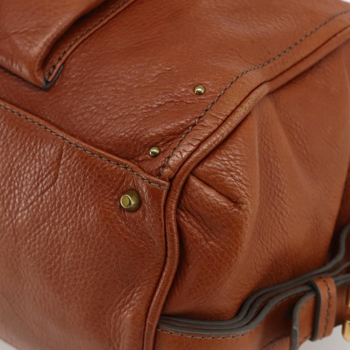 Chloe Paddington Hand Bag Leather Brown Gold Silver Auth YKZ912A