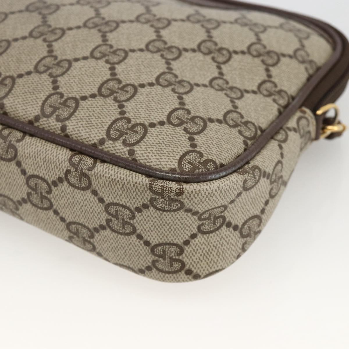 GUCCI GG Supreme Shoulder Bag PVC Beige Gold 97 02 068 Auth YKZ916