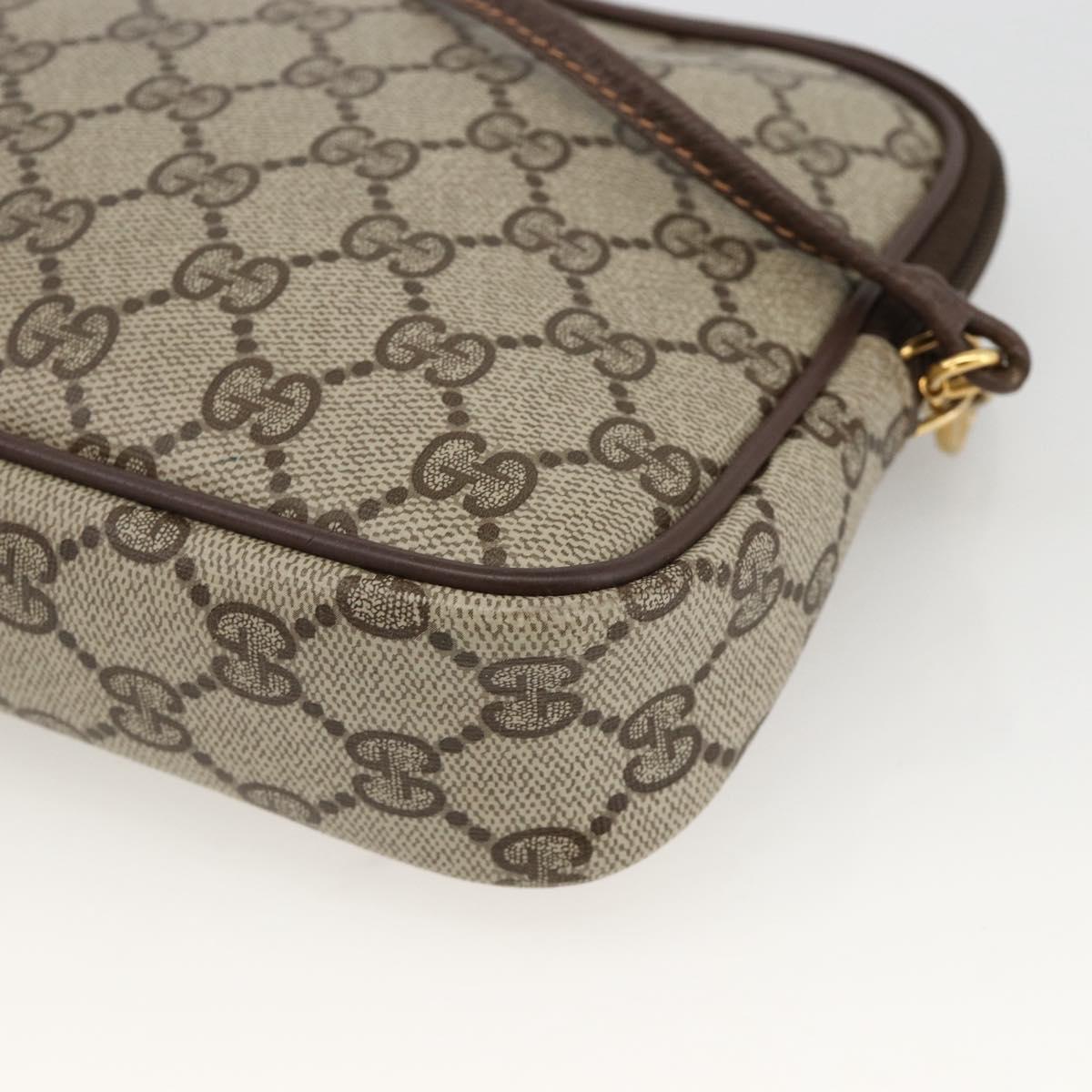 GUCCI GG Supreme Shoulder Bag PVC Beige Gold 97 02 068 Auth YKZ916