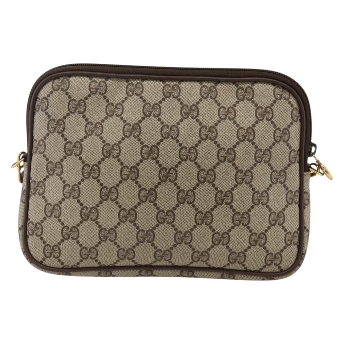 GUCCI GG Supreme Shoulder Bag PVC Beige Gold 97 02 068 Auth YKZ916
