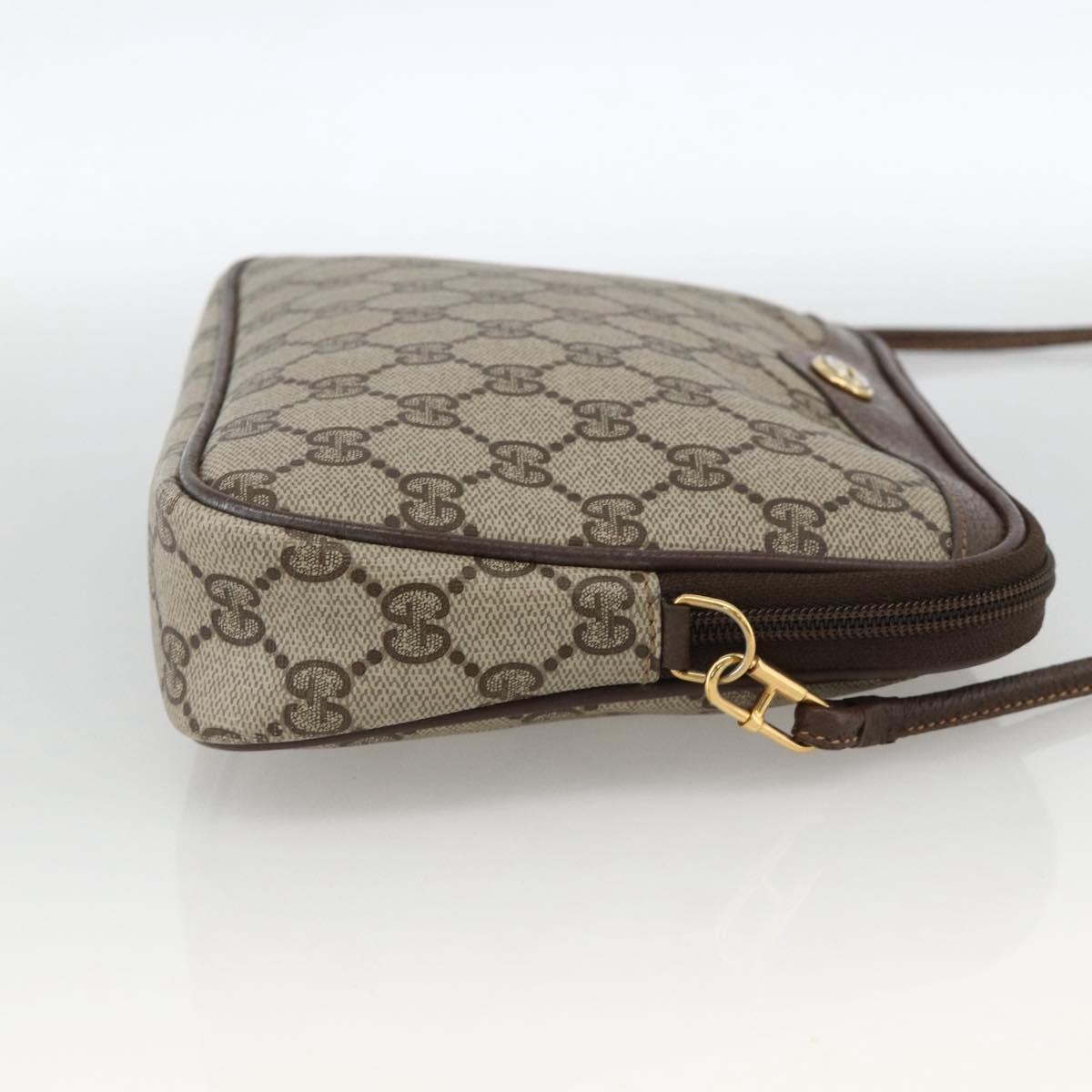 GUCCI GG Supreme Shoulder Bag PVC Beige Gold 97 02 068 Auth YKZ916