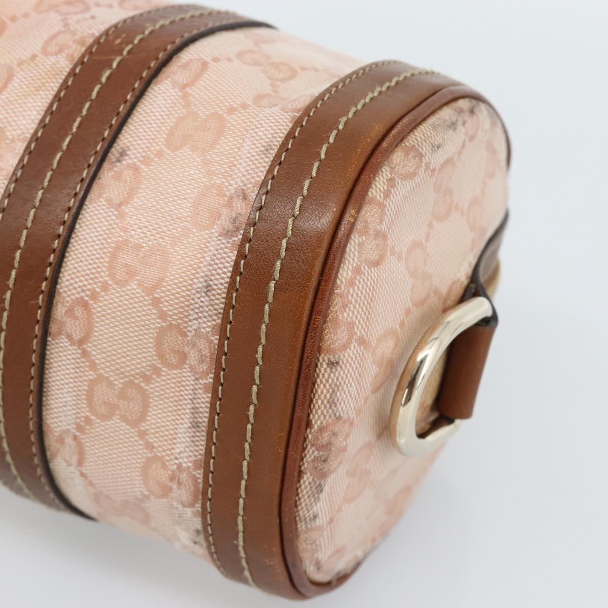 GUCCI GG Crystal Histeria Hand Bag Coated Canvas Pink Gold 181485 Auth YKZ920