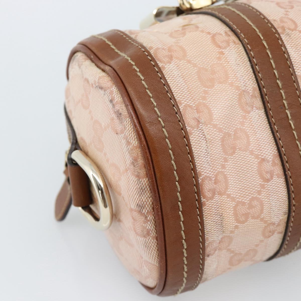 GUCCI GG Crystal Histeria Hand Bag Coated Canvas Pink Gold 181485 Auth YKZ920