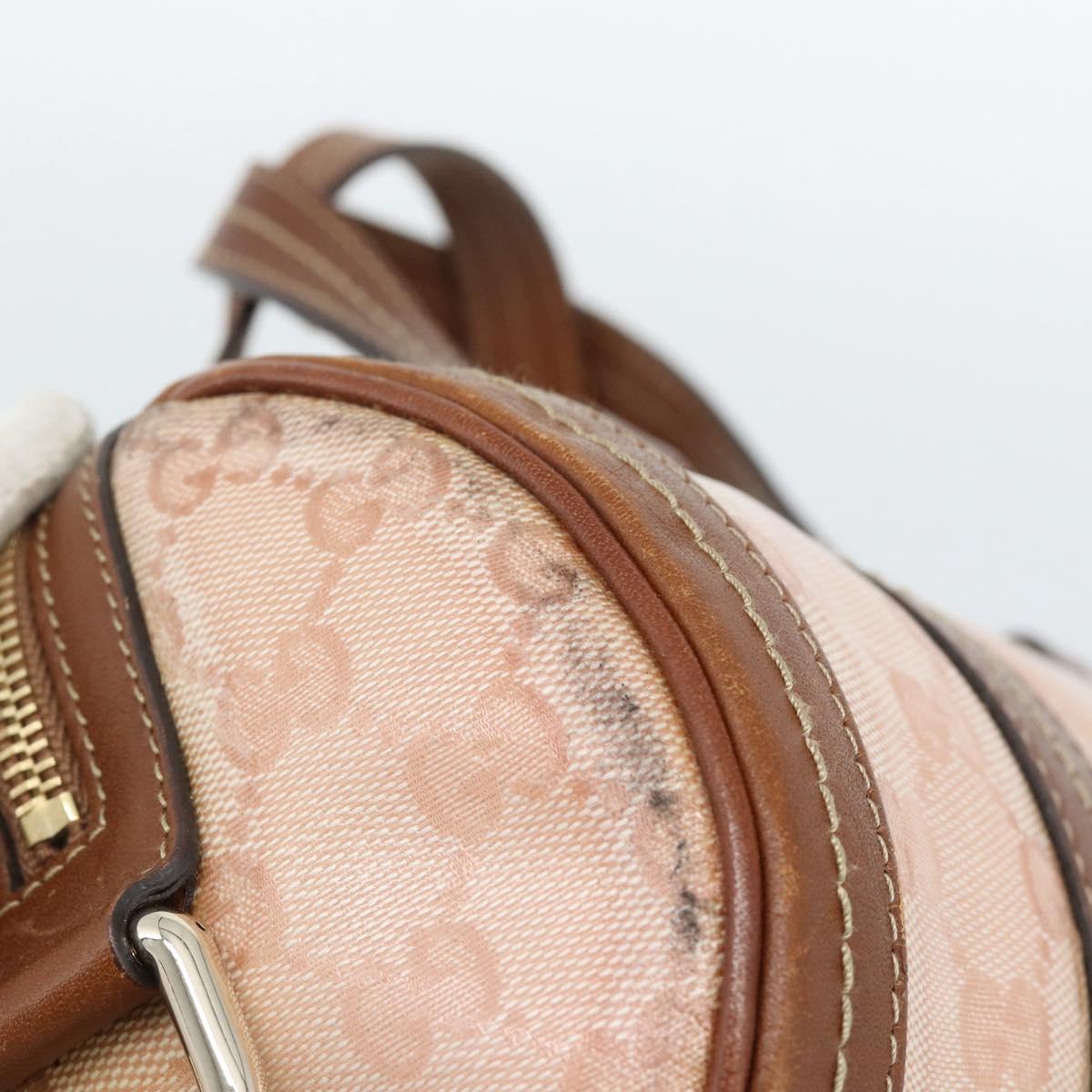 GUCCI GG Crystal Histeria Hand Bag Coated Canvas Pink Gold 181485 Auth YKZ920