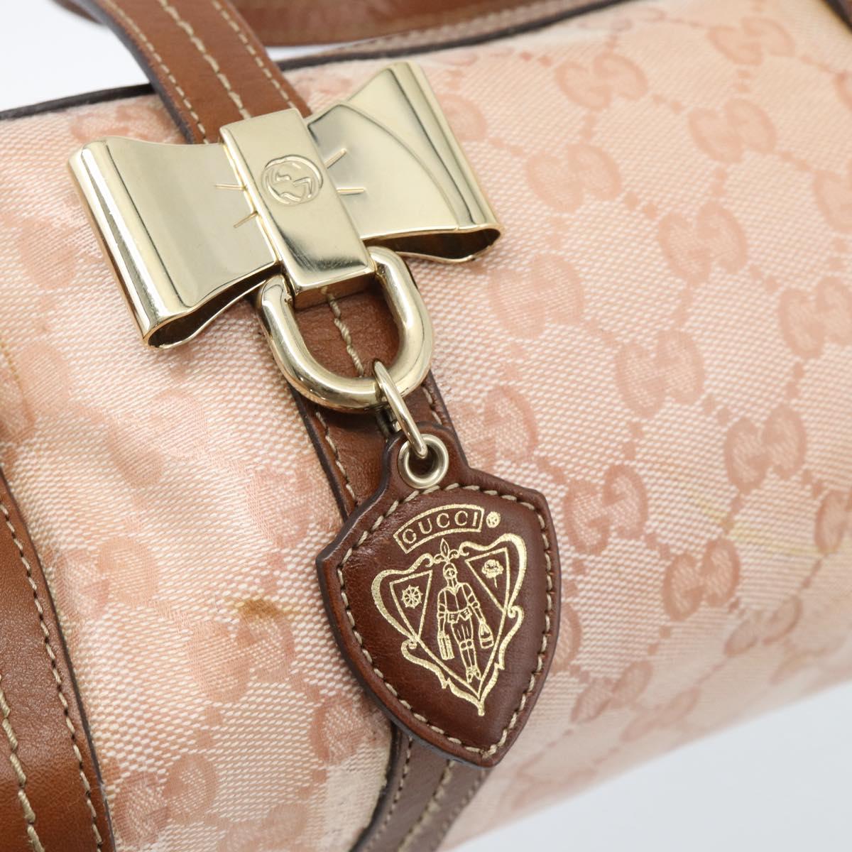 GUCCI GG Crystal Histeria Hand Bag Coated Canvas Pink Gold 181485 Auth YKZ920