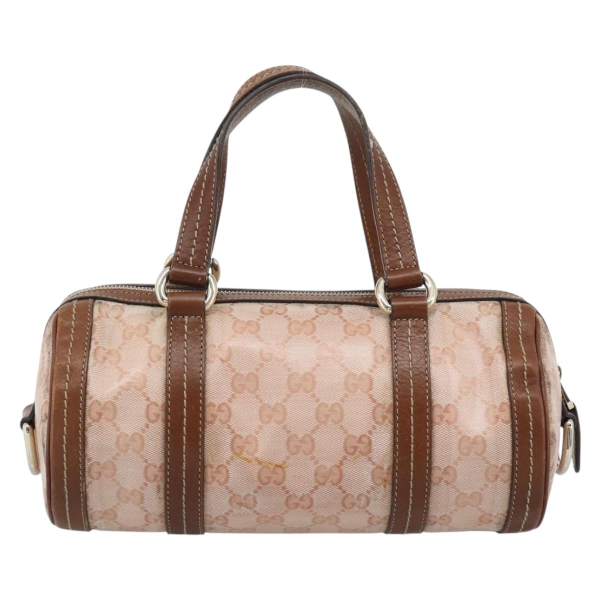 GUCCI GG Crystal Histeria Hand Bag Coated Canvas Pink Gold 181485 Auth YKZ920