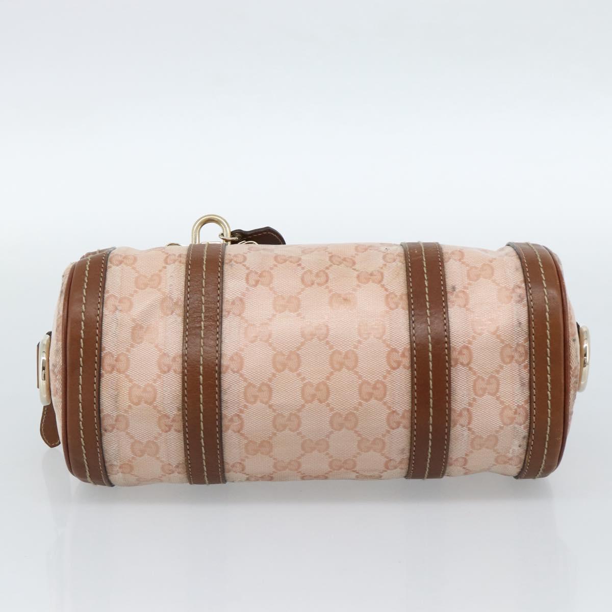 GUCCI GG Crystal Histeria Hand Bag Coated Canvas Pink Gold 181485 Auth YKZ920