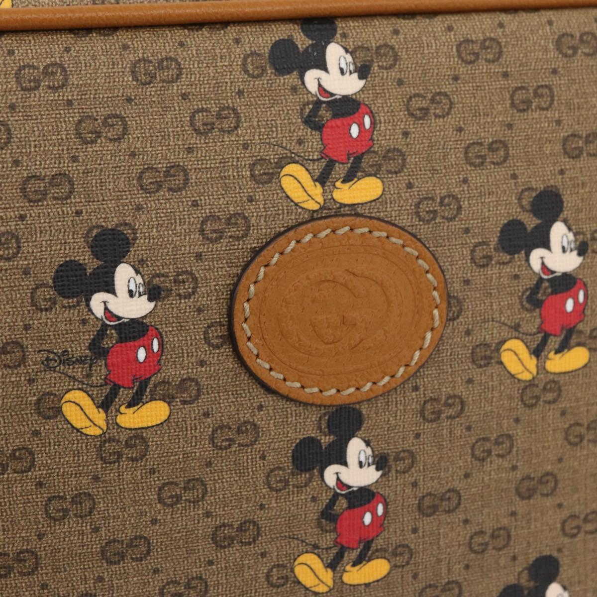 GUCCI Micro GG Supreme Disney collaboration bag PVC Beige 602695 Auth YKZ921SAM