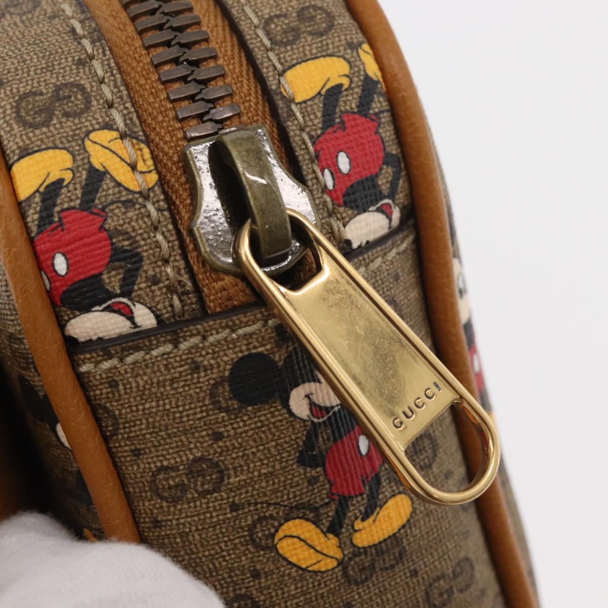 GUCCI Micro GG Supreme Disney collaboration bag PVC Beige 602695 Auth YKZ921SAM