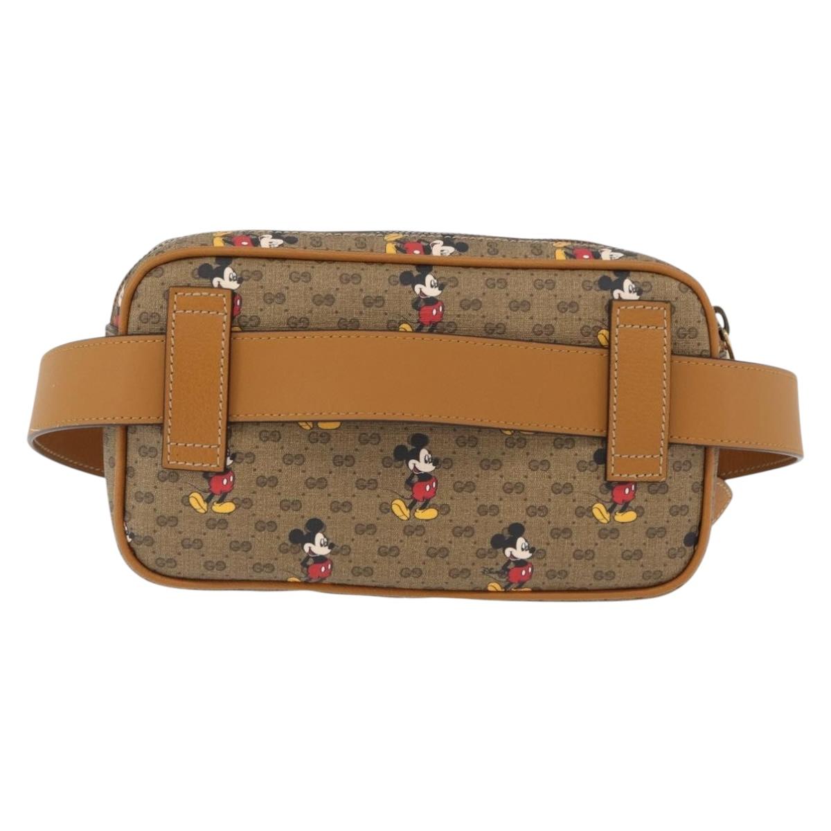 GUCCI Micro GG Supreme Disney collaboration bag PVC Beige 602695 Auth YKZ921SAM