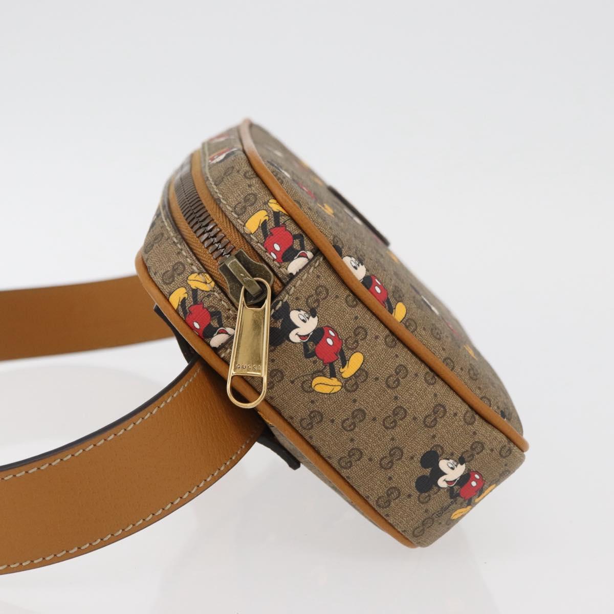 GUCCI Micro GG Supreme Disney collaboration bag PVC Beige 602695 Auth YKZ921SAM