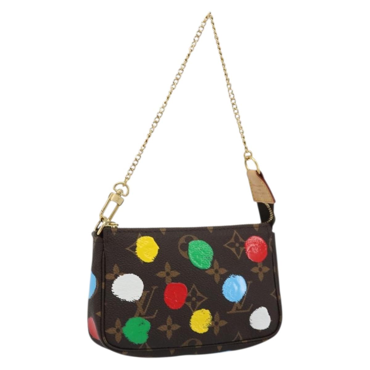 LOUIS VUITTON Yayoi Kusama Mini Pochette Accessoires Pouch M81866 Auth YKZ926SM
