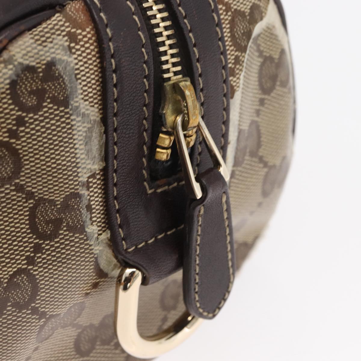 GUCCI GG Crystal Histeria Boston Bag Coated Canvas Beige Gold 181485 Auth YKZ948
