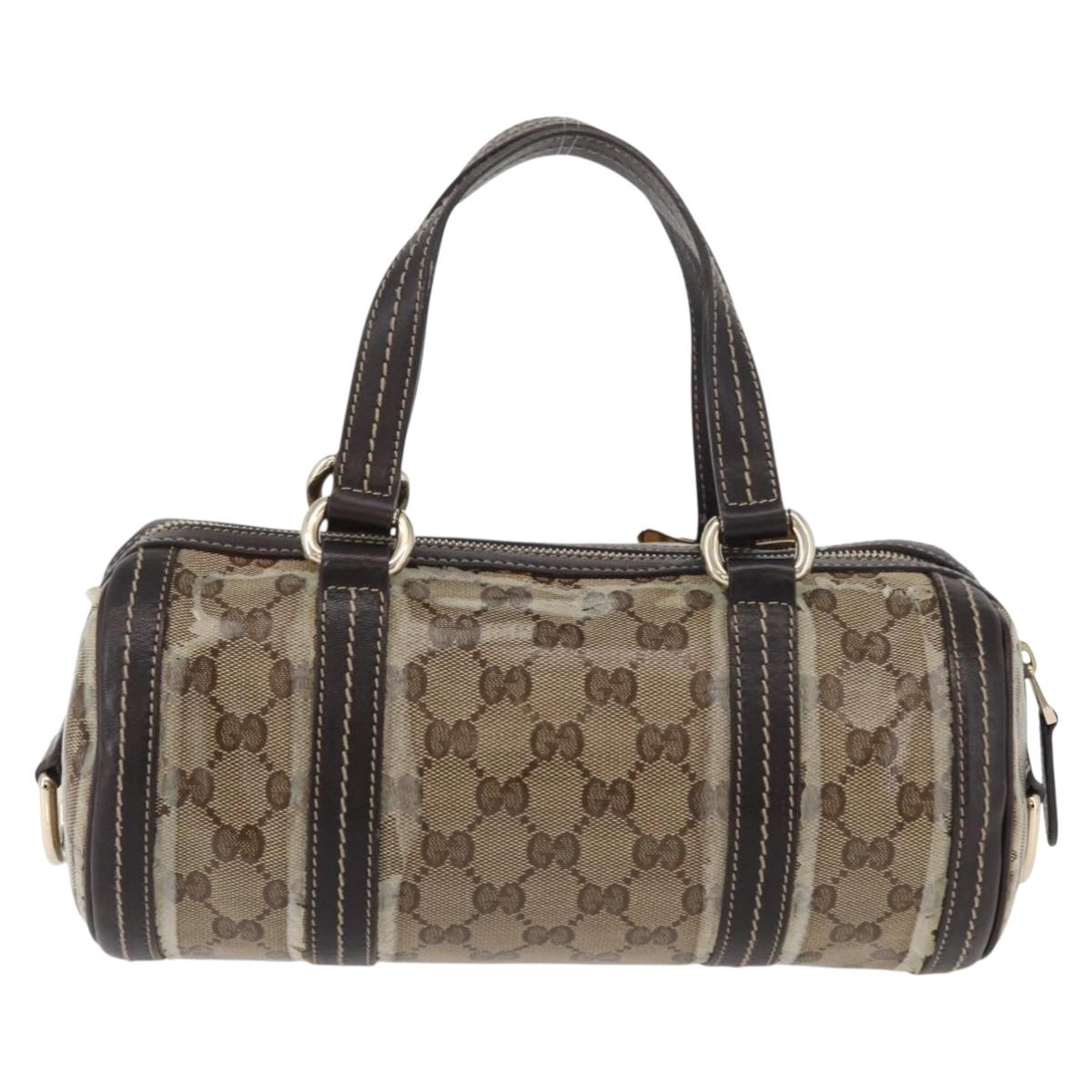 GUCCI GG Crystal Histeria Boston Bag Coated Canvas Beige Gold 181485 Auth YKZ948