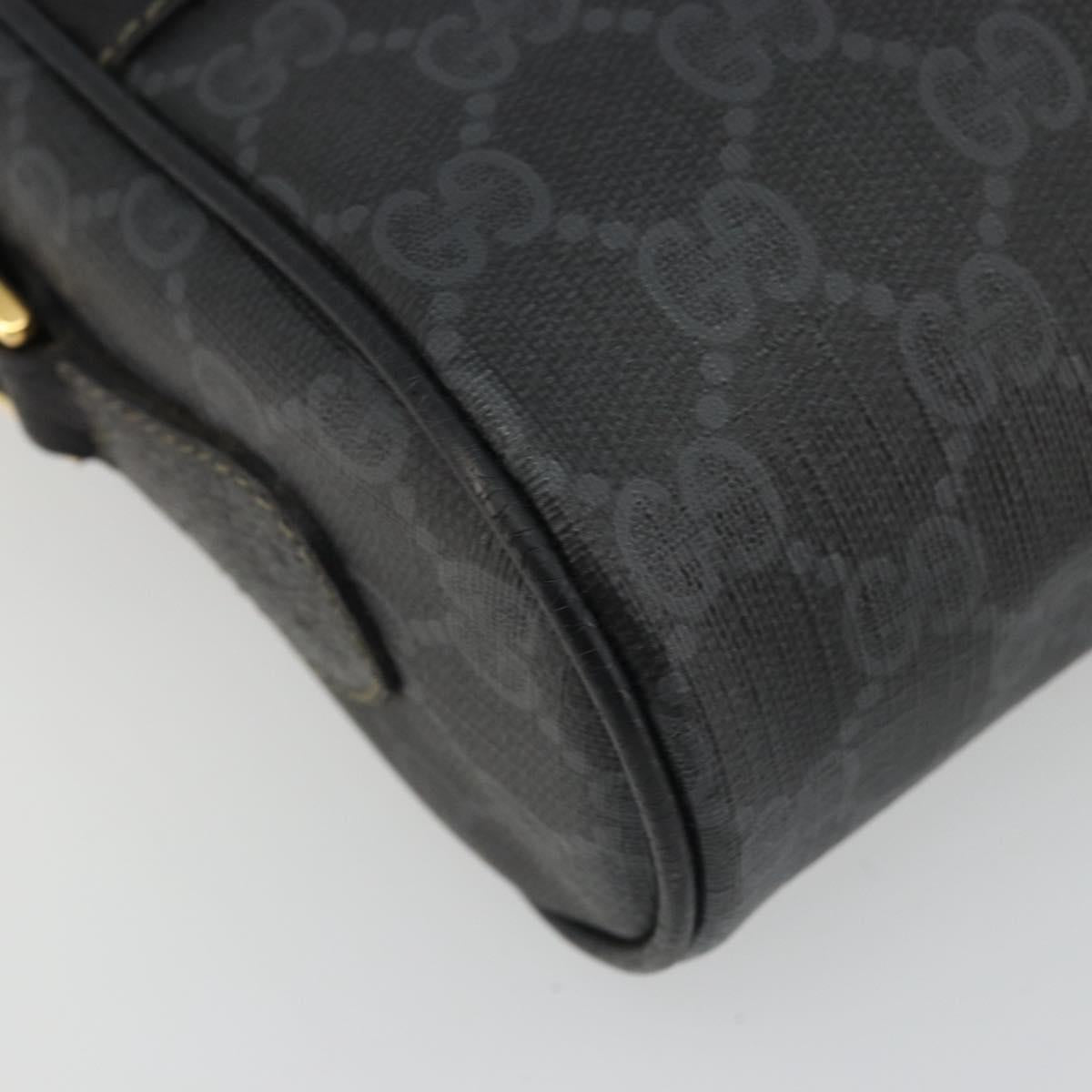 GUCCI GG Supreme Web Sherry Line Bag PVC Black Gold 119 02 087 Auth YKZ950