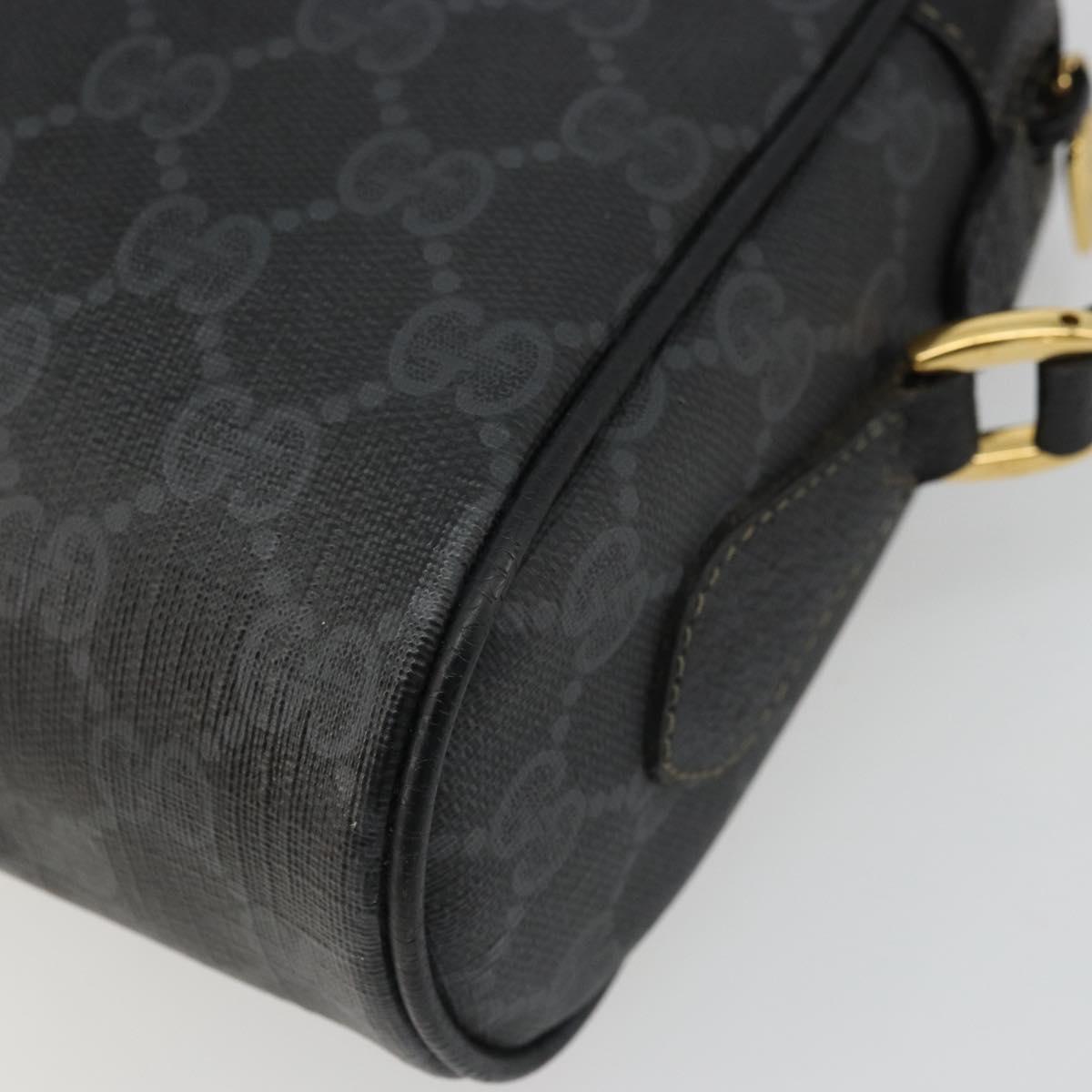 GUCCI GG Supreme Web Sherry Line Bag PVC Black Gold 119 02 087 Auth YKZ950