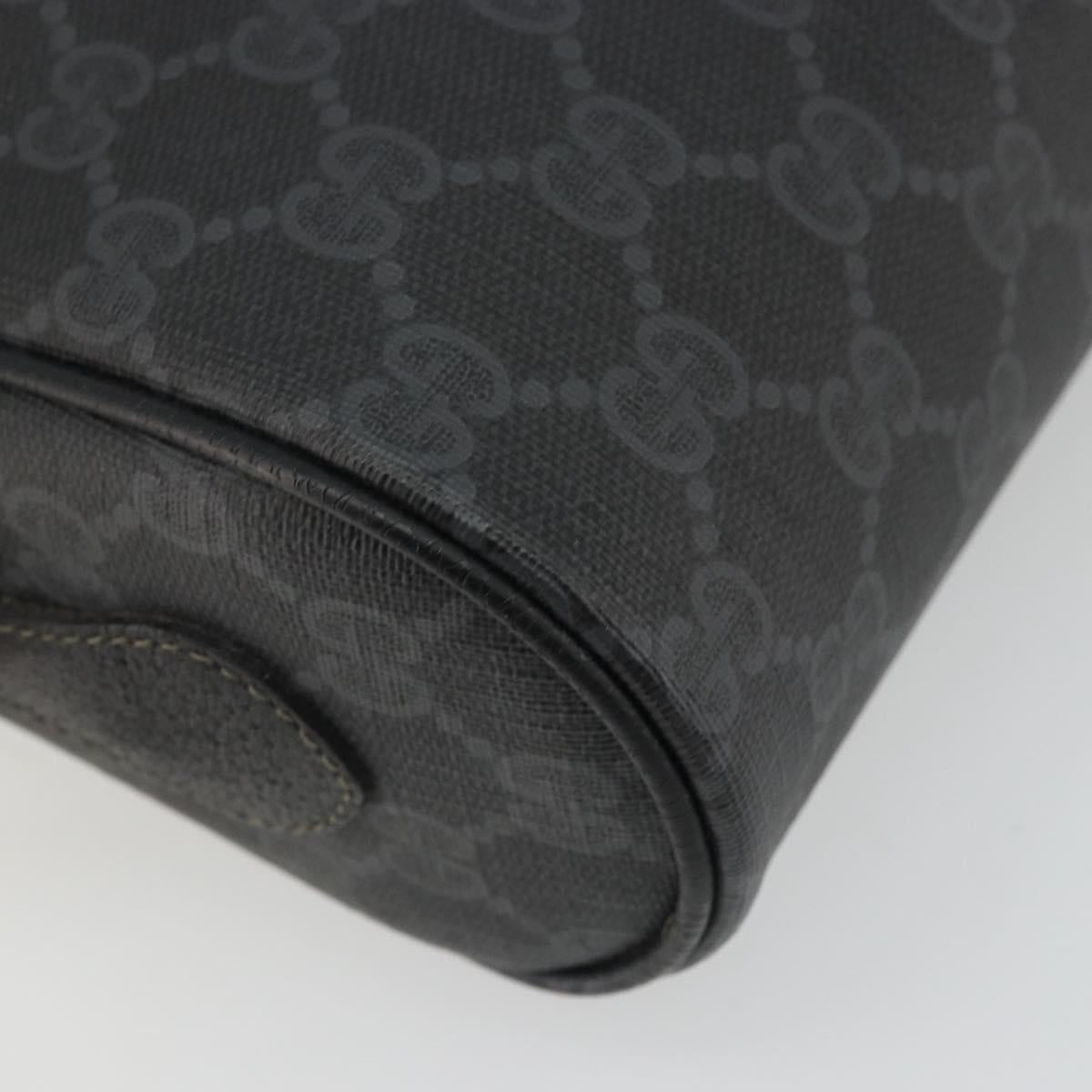 GUCCI GG Supreme Web Sherry Line Bag PVC Black Gold 119 02 087 Auth YKZ950