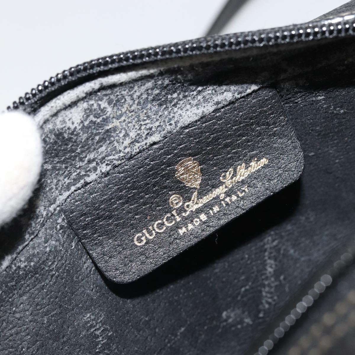 GUCCI GG Supreme Web Sherry Line Bag PVC Black Gold 119 02 087 Auth YKZ950