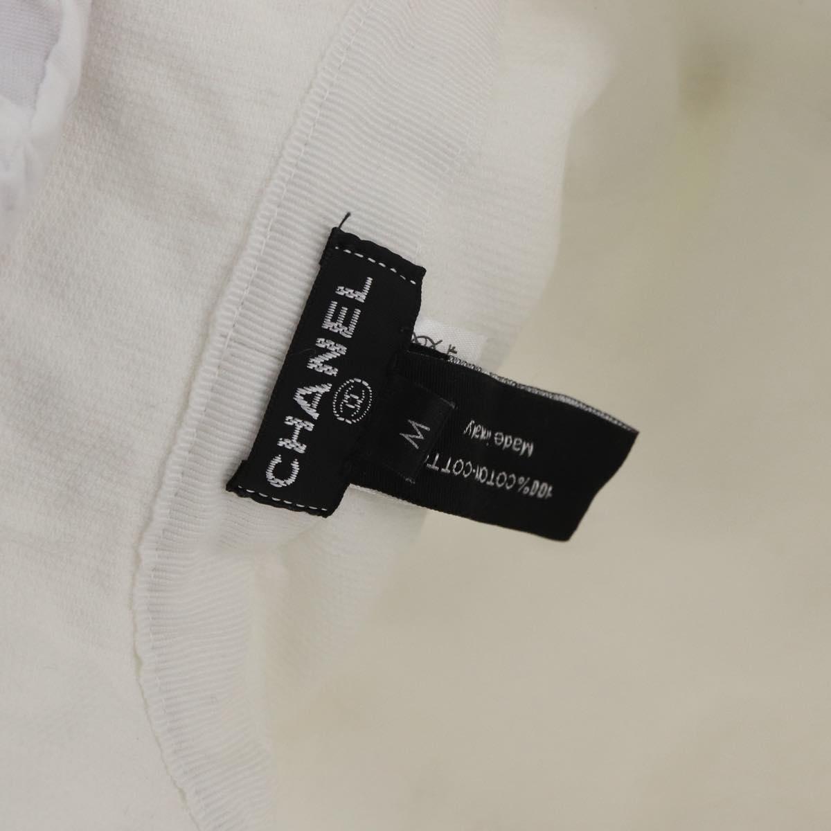 CHANEL COCO Mark Hat Pile White CC Auth YKZ968A