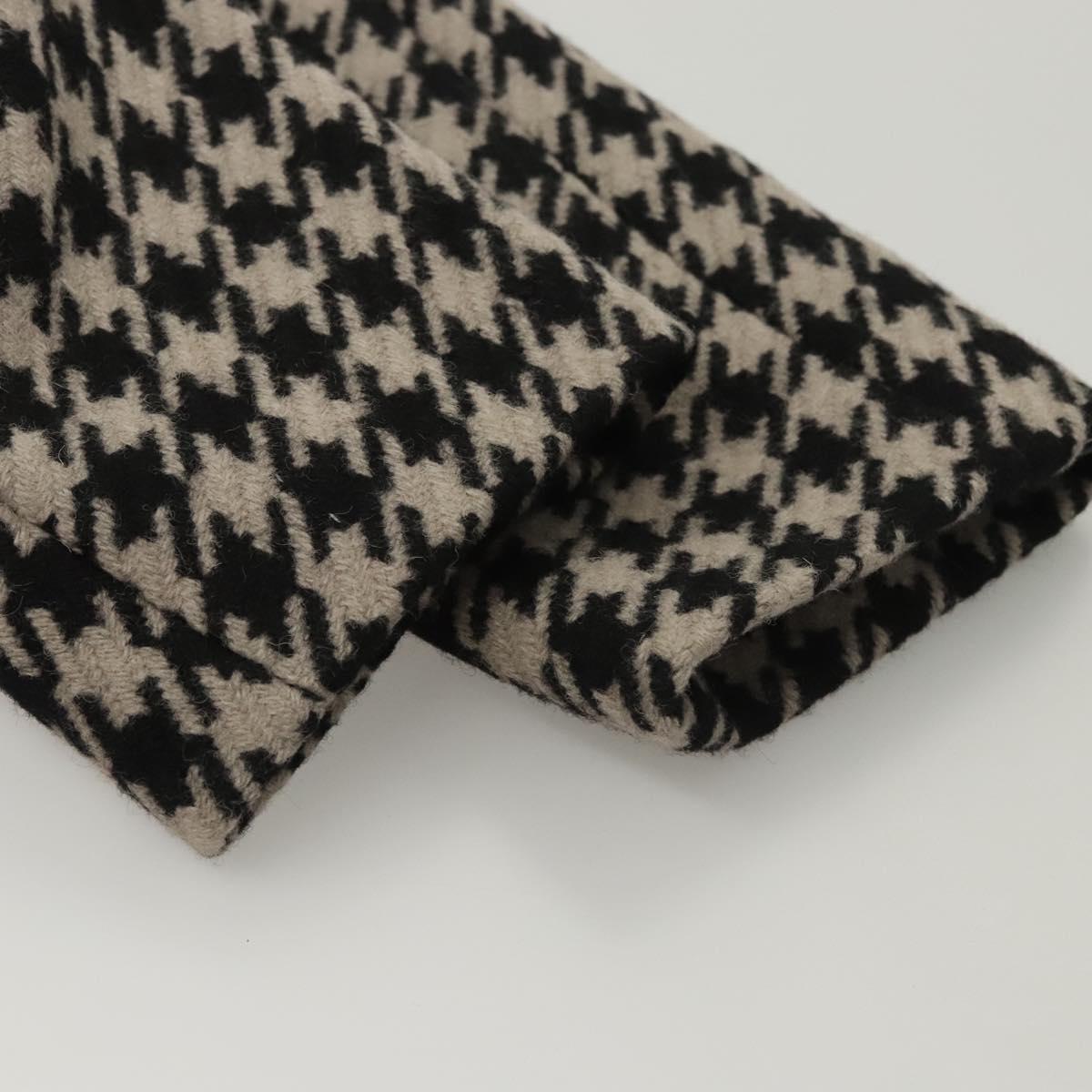 Off-White Chester Coat Staggered Pattern Jacket Wool Black Auth ym005M