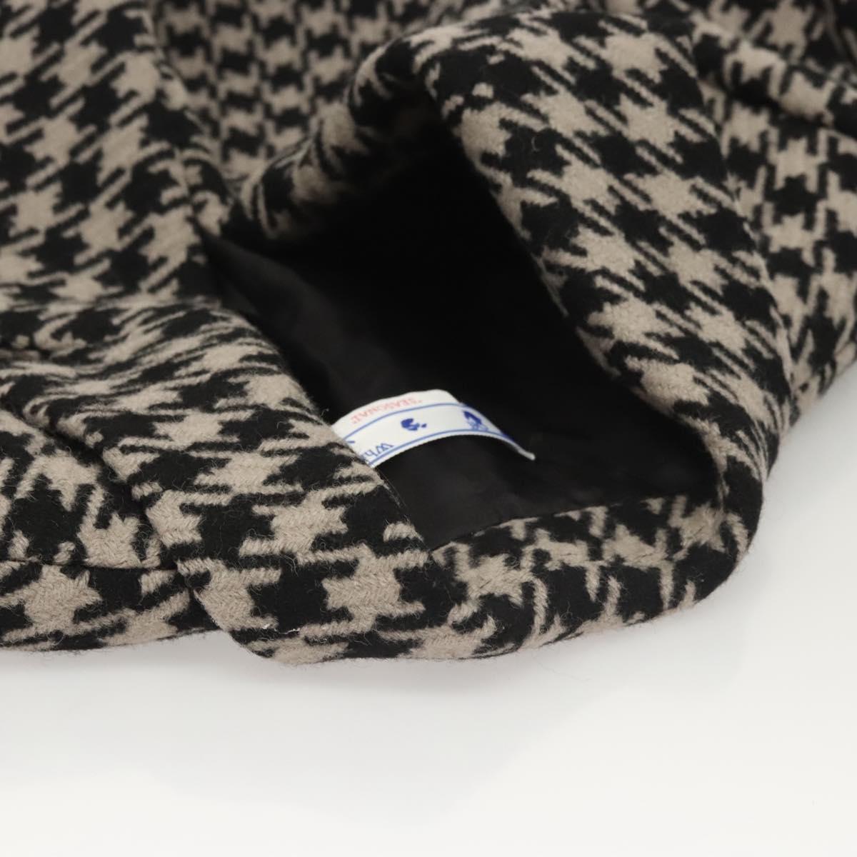 Off-White Chester Coat Staggered Pattern Jacket Wool Black Auth ym005M