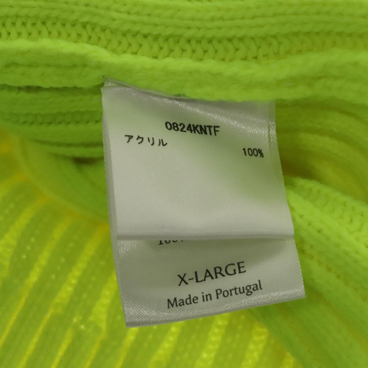 THAMES Long Sleeve Knitted Fabrics Acrylic Lime Green Auth ym018