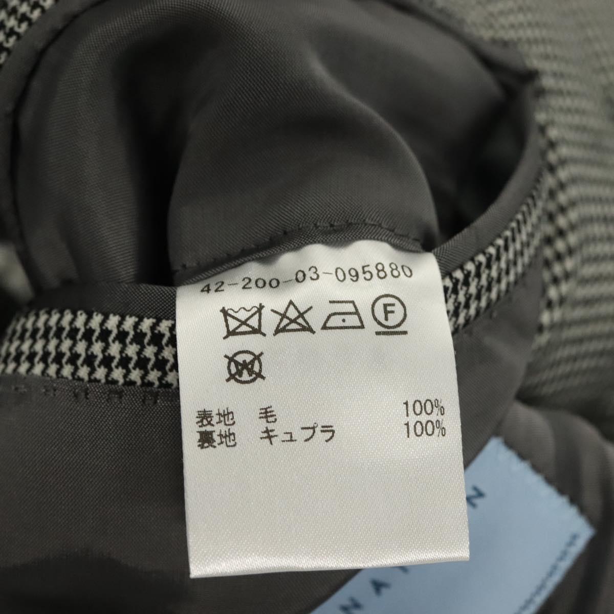 ESTNATION Double Breasted Jacket And Slacks Set Cotton Houndstooth Auth ym030M