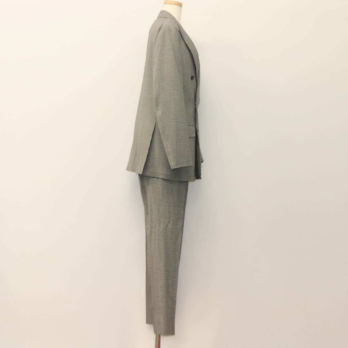 ESTNATION Double Breasted Jacket And Slacks Set Cotton Houndstooth Auth ym030M