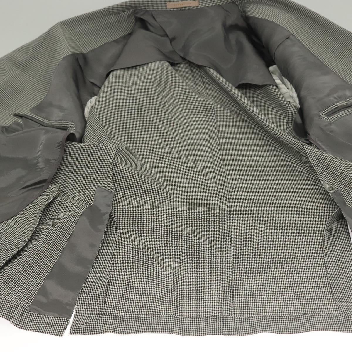 ESTNATION Double Breasted Jacket And Slacks Set Cotton Houndstooth Auth ym030M