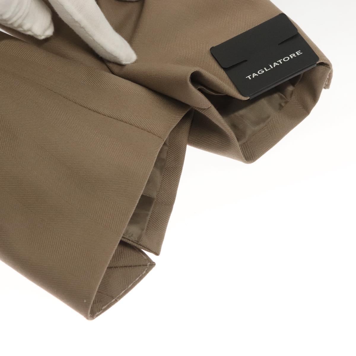 TAGLIATORE Double Breasted Jacket And Slacks Set Wool Beige Auth ym040M