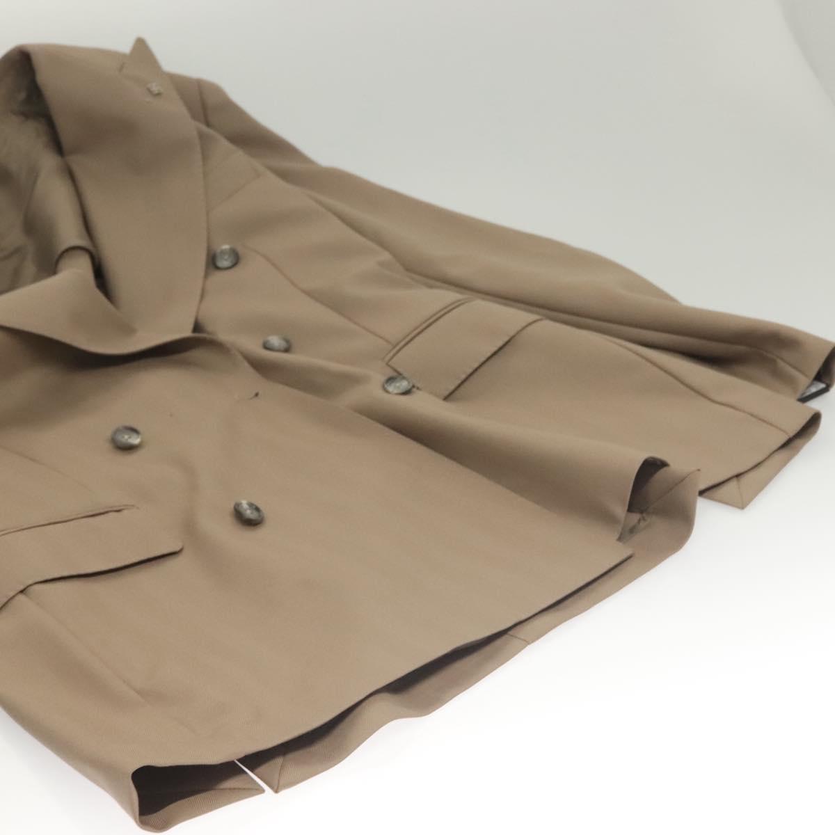 TAGLIATORE Double Breasted Jacket And Slacks Set Wool Beige Auth ym040M