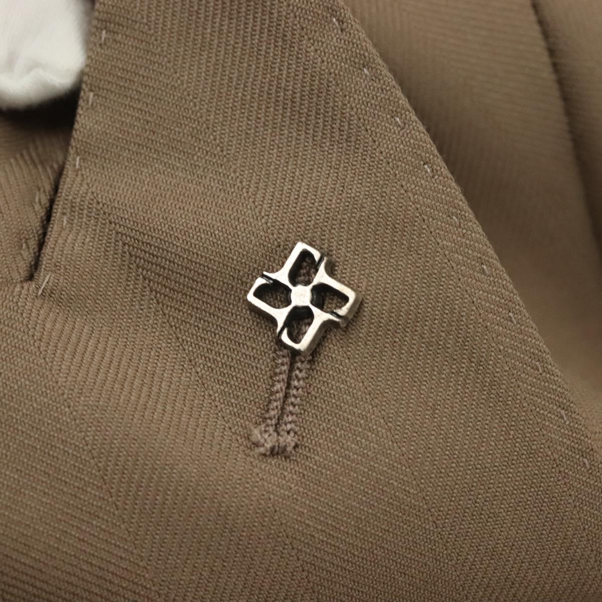 TAGLIATORE Double Breasted Jacket And Slacks Set Wool Beige Auth ym040M