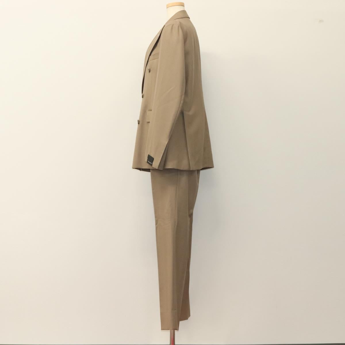 TAGLIATORE Double Breasted Jacket And Slacks Set Wool Beige Auth ym040M