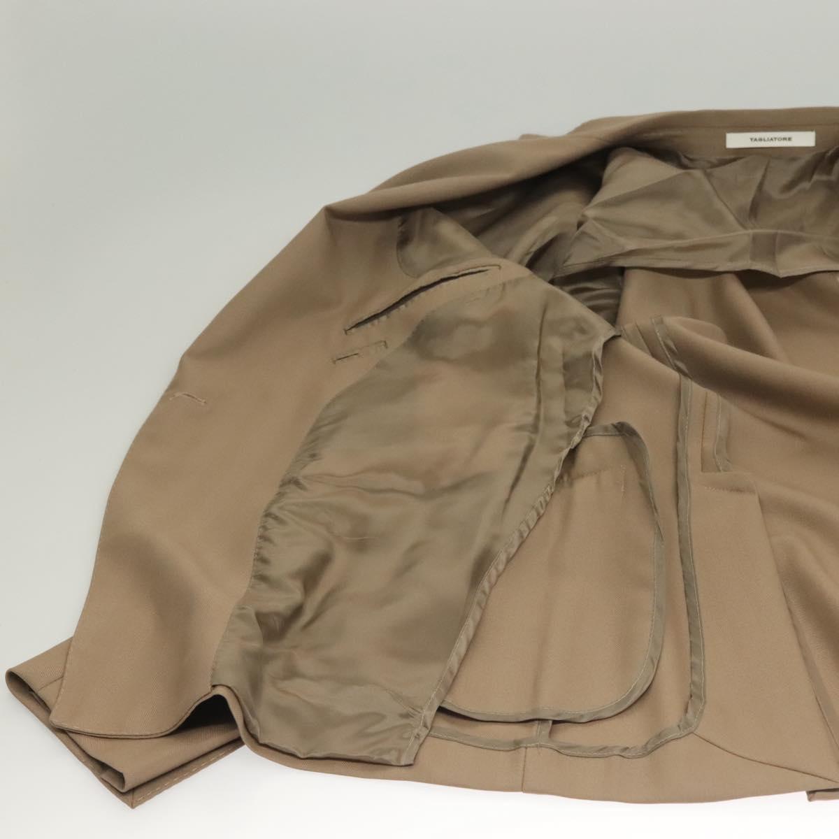 TAGLIATORE Double Breasted Jacket And Slacks Set Wool Beige Auth ym040M