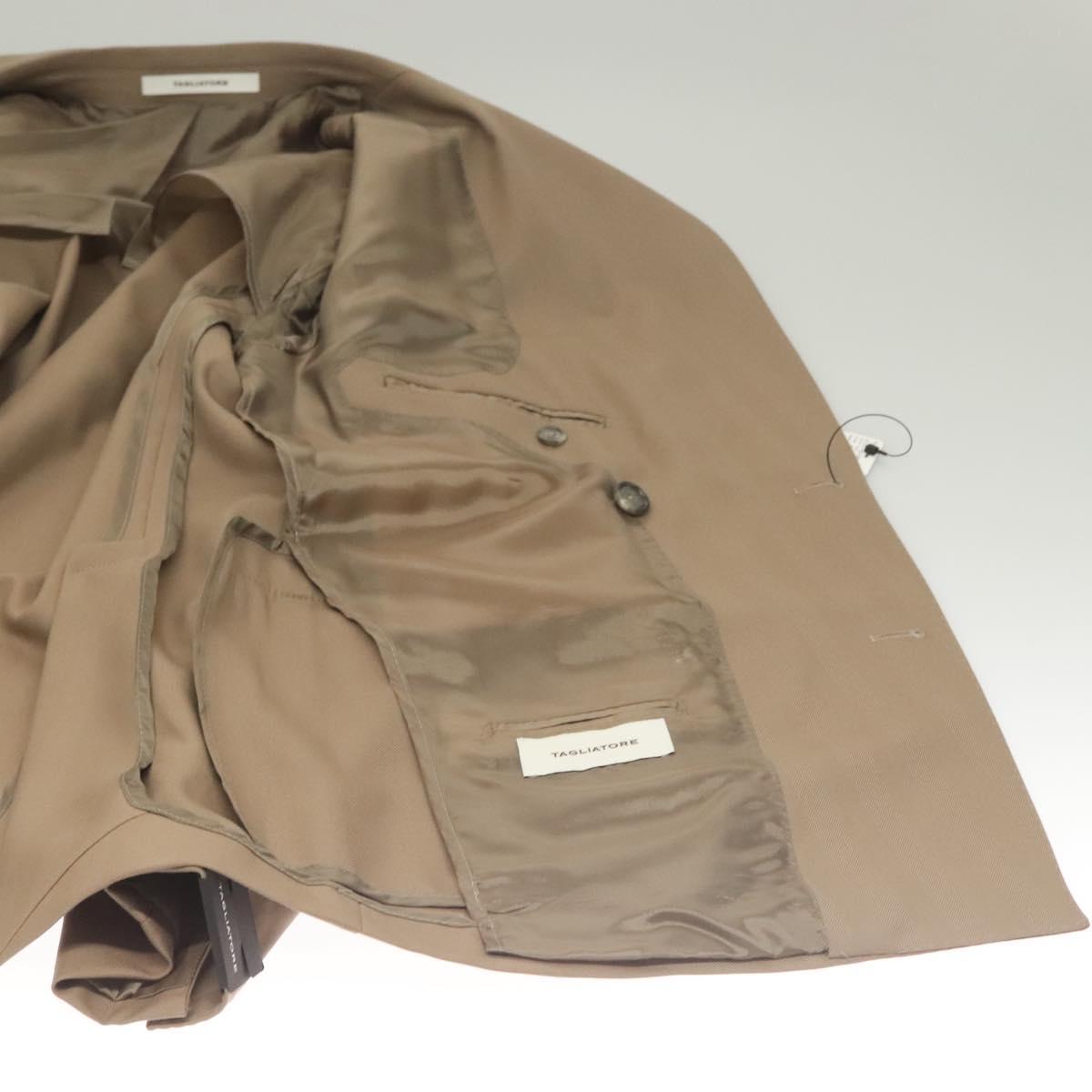 TAGLIATORE Double Breasted Jacket And Slacks Set Wool Beige Auth ym040M