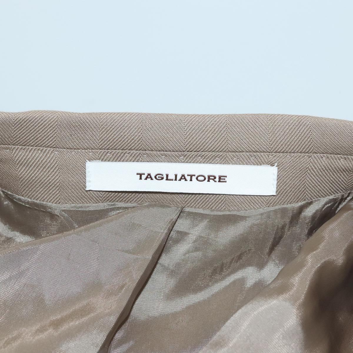 TAGLIATORE Double Breasted Jacket And Slacks Set Wool Beige Auth ym040M