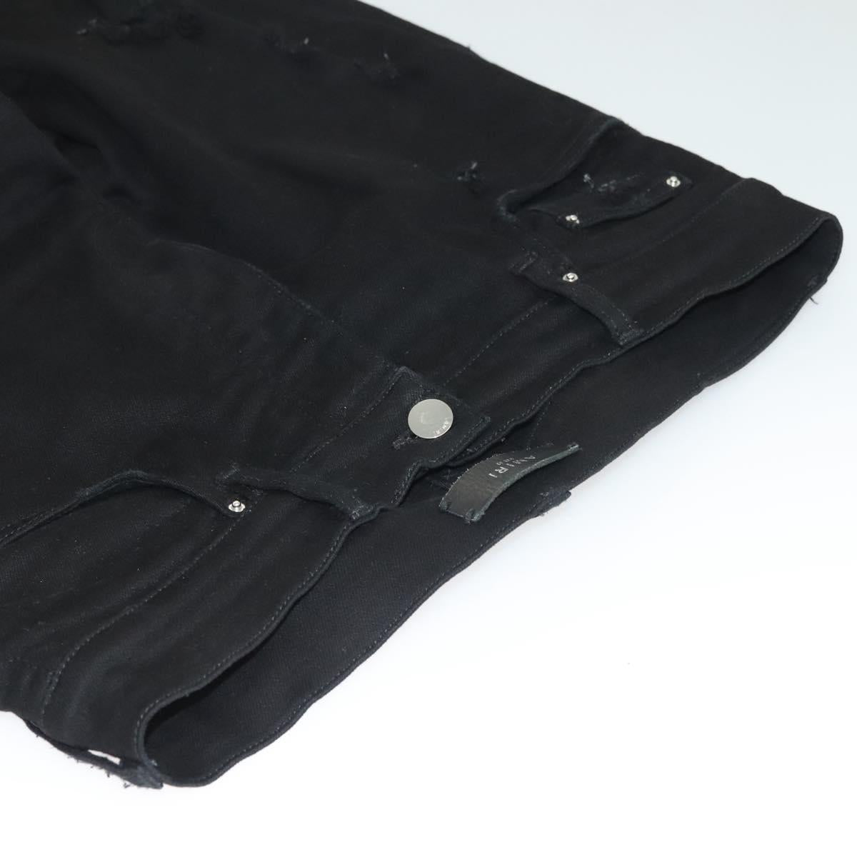 AMIRI Damaged Skinny Pants Cotton Black Auth ym047M