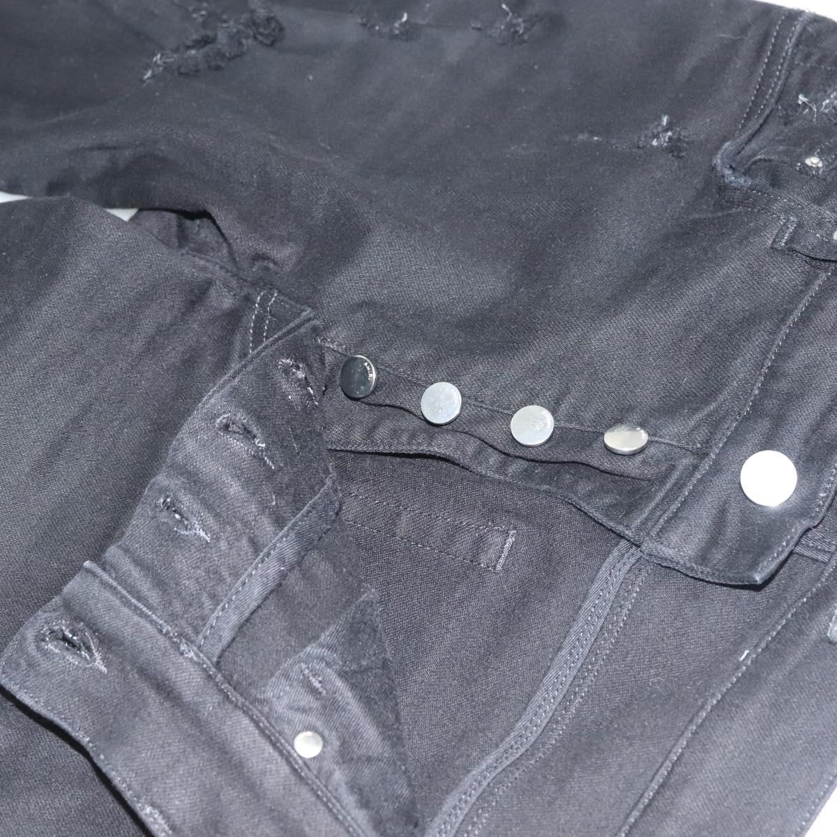 AMIRI Damaged Skinny Pants Cotton Black Auth ym047M