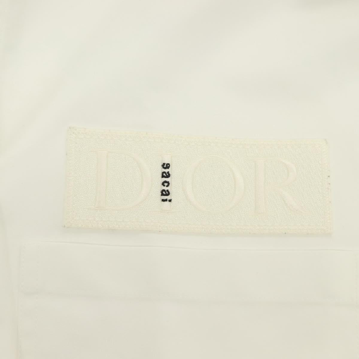 Christian Dior × Sacai Long Sleeved Shirt Cotton White Auth ym052M